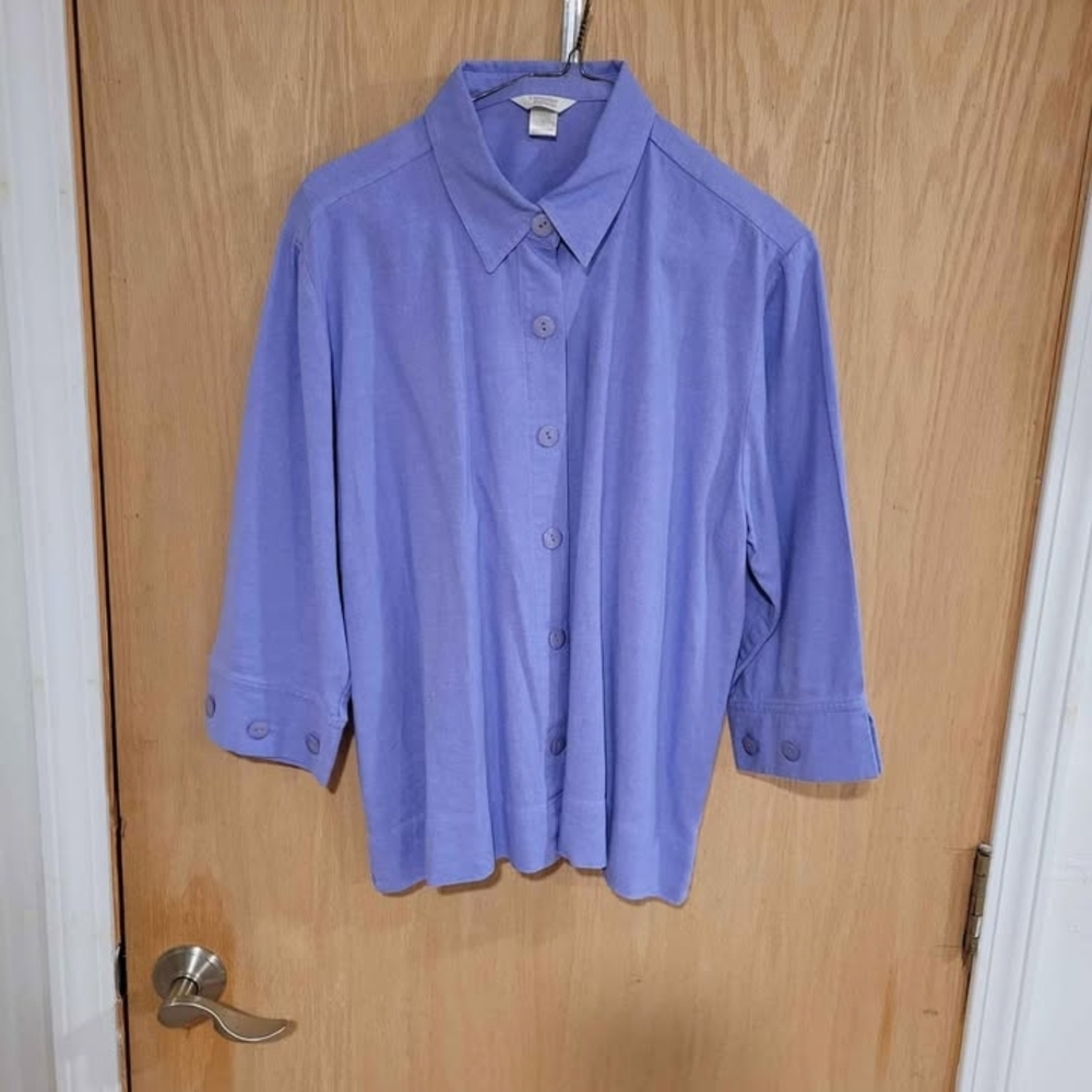 Purple Christopher & Banks Button-Up Shirt